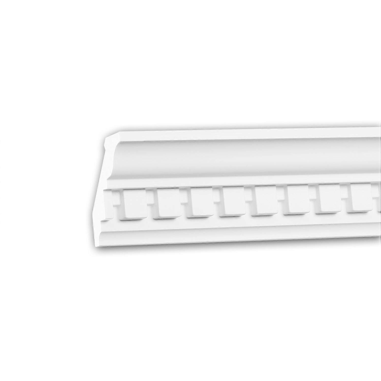 Profhome Decor 1 x Cornice moulding 150196 Profhome white Rigid polyurethane foam pre-primed lightweight, sturdy, dimensionally