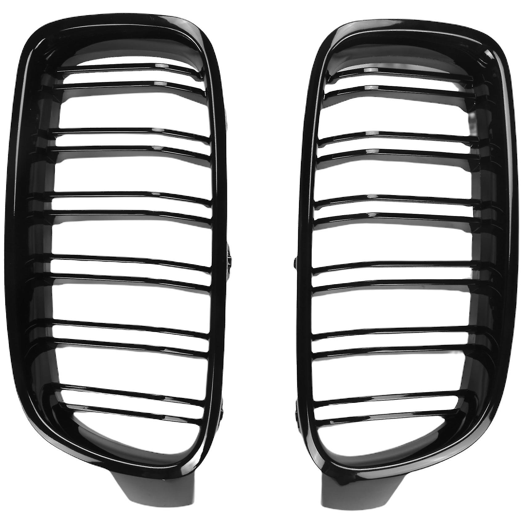 1pair Gloss Black Front Grille/grilles Kidney For 3-series F30 F31 F35 2012-2017