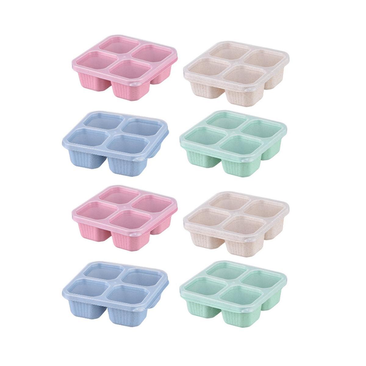 Snack Containers Reusable 4 Divided Compartments Bento Snack Box Meal Prep Containers with Snacks