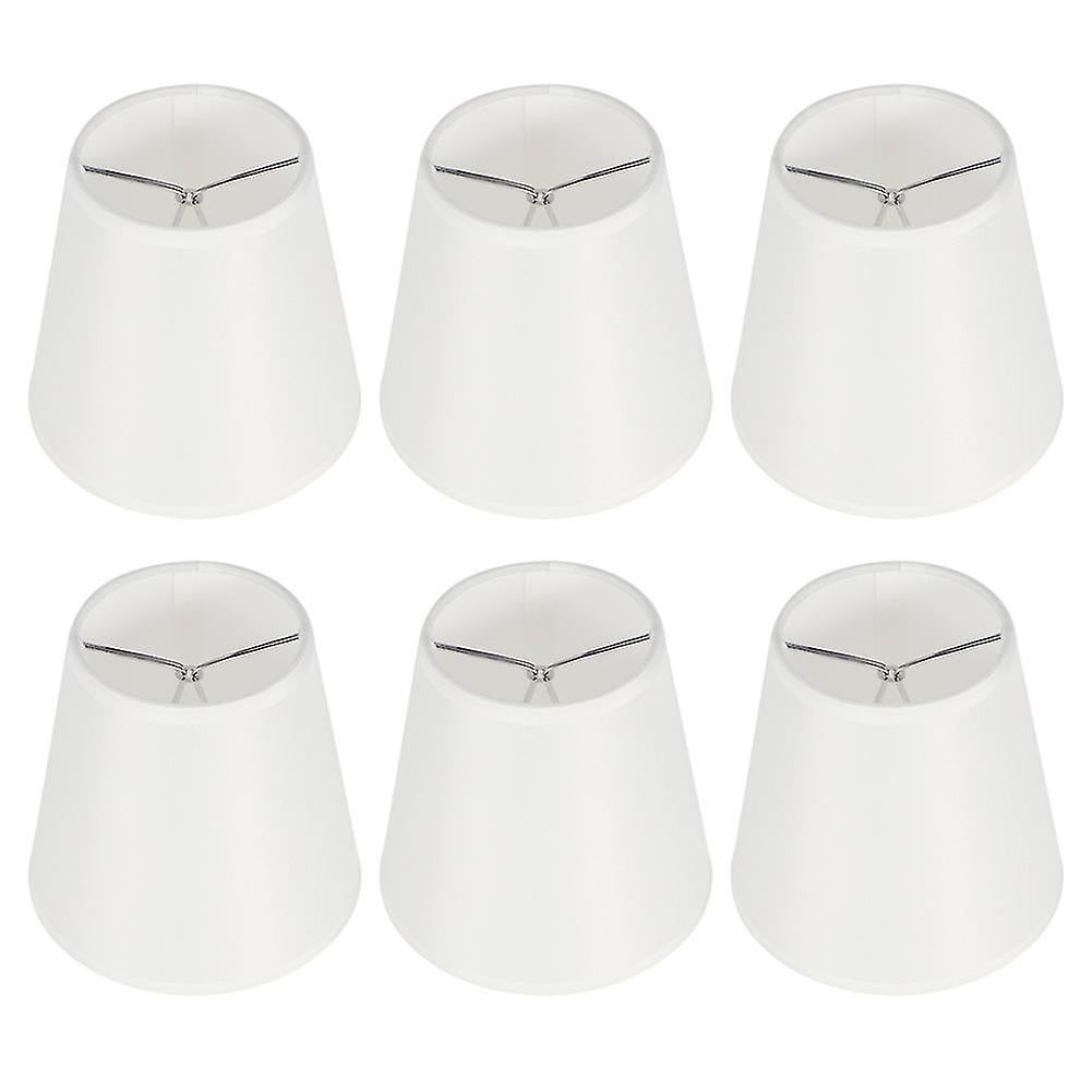 Set of 6 decorative fabric lampshades for chandeliers, E14 bulbs