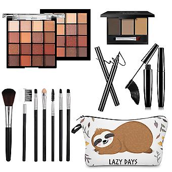 All In One Makeup Kit For Women Full Kit, 16 Colors Eyeshadow Palette,7pcs Makeup Brushes,eyebrow Powder,mascara,waterproof Eyeliner,brush,cosmetic Ba