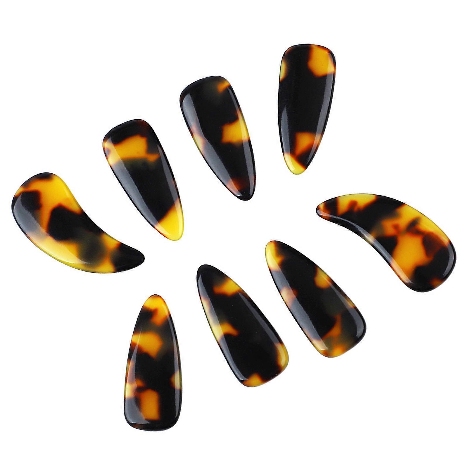 8Pcs Tortoiseshell Silicone Guzheng Finger Picks 3cm Smooth Elastic
