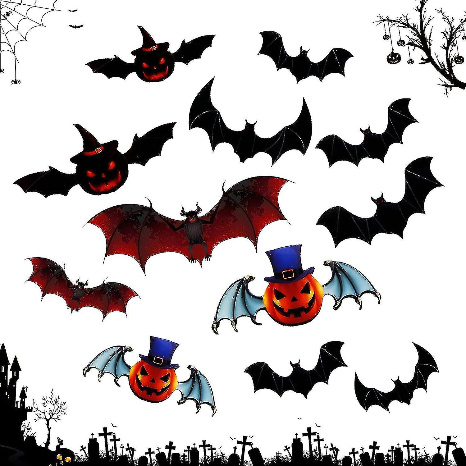 12 Pcs Halloween Bat Stickers - Window/wall Decor
