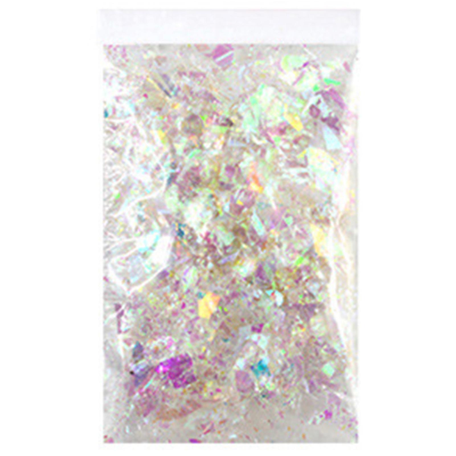 Iridescent Glitter Sequin Flakes Colorful Fluorescent Glass Paper Resin Epoxy Manicure Accessories
