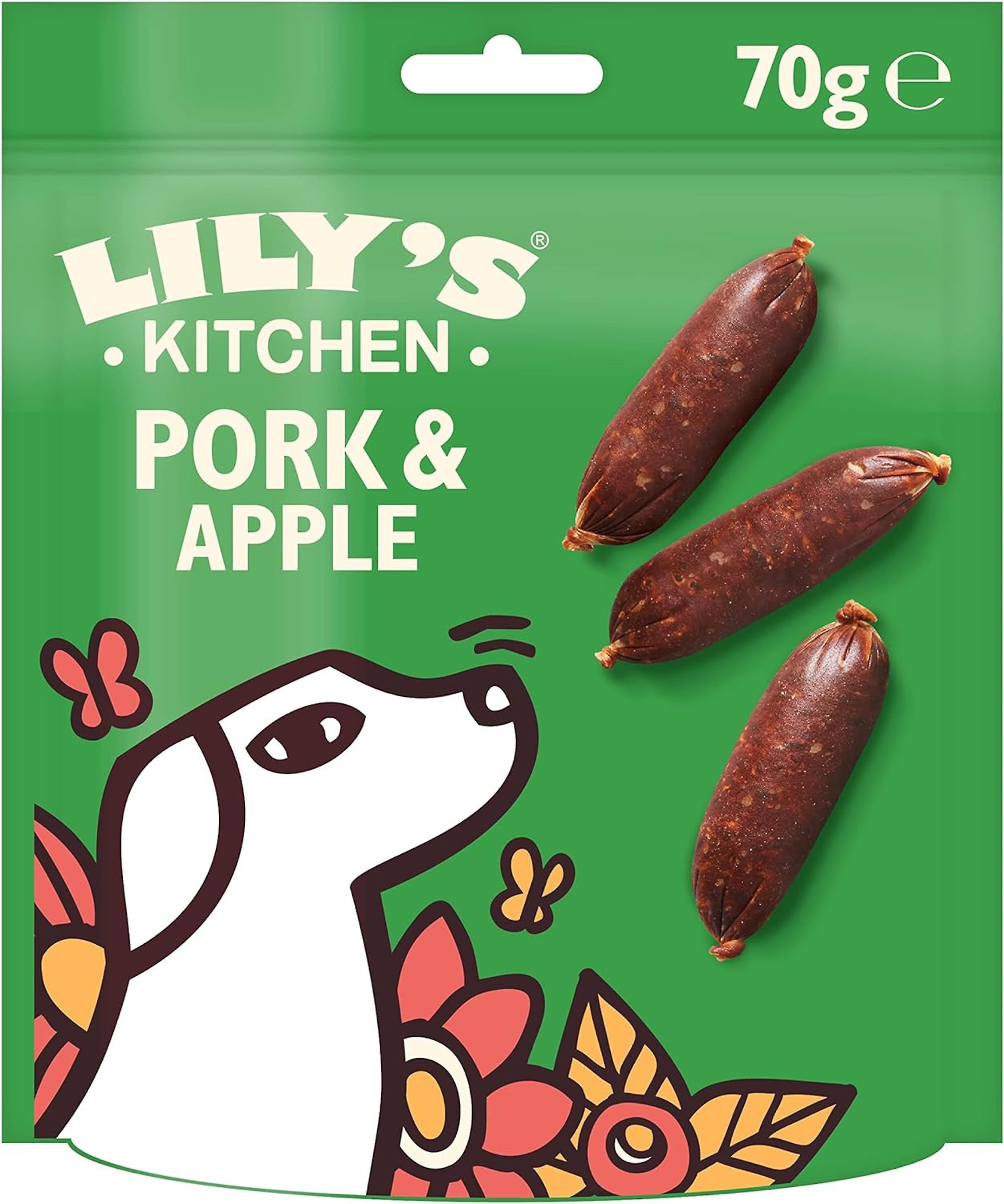 Lilys Kitchen 猪肉苹果香肠狗零食 8 x 70g