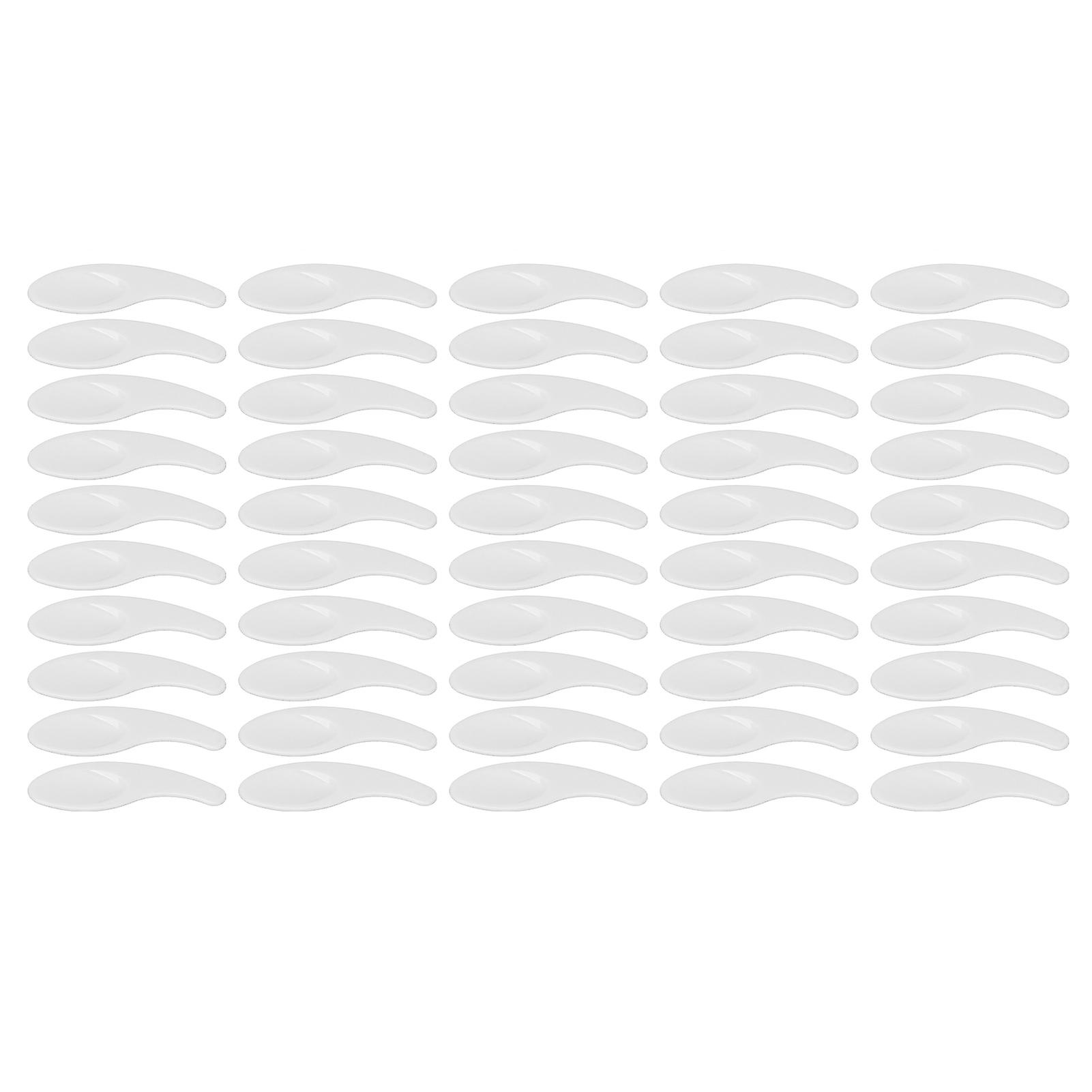 50pcs Facial Cream Spatula Curved Shaped Washable Reusable Cosmetic Spoon for Nail Glue