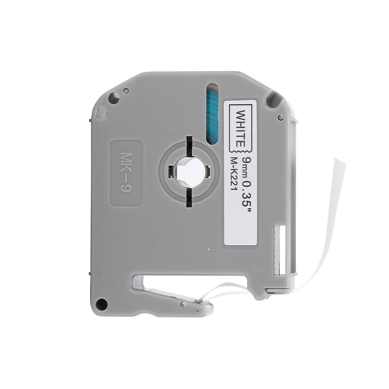 9mm x 8m Label Tape Replacement, Black on White, Smooth Print