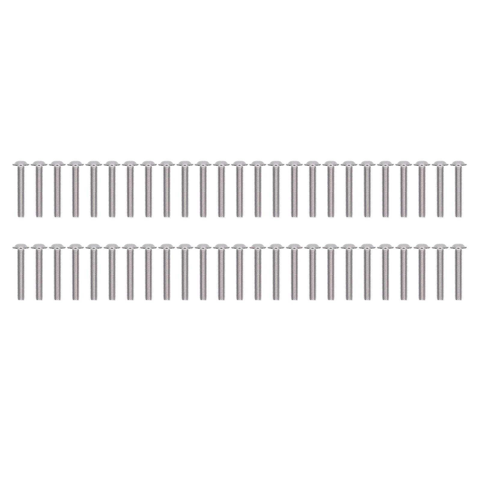 50Pcs Flanged Button Head Screws A2‑70 Stainless Steel Buttons Heads Socket Caps Bolts KitM6x40mm