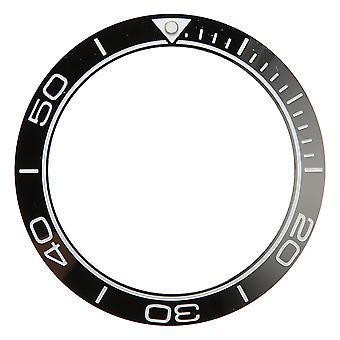 Watch Bezel Insert 41.5mm Ceramic Watch Bezel Ring Repair Replacement Accessory for Watchmaker Black Base White Digit Full Line