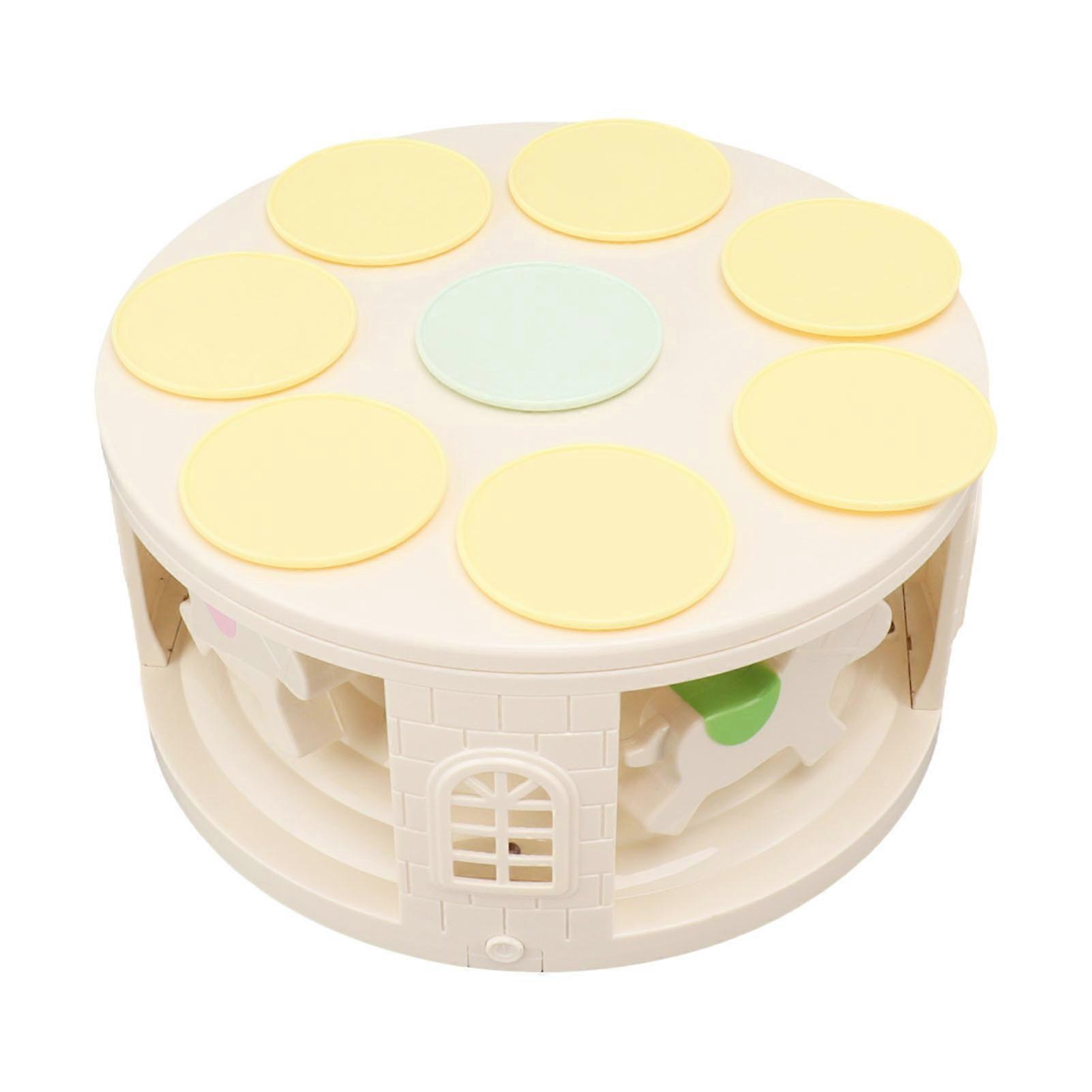 Rotating Cake Plate, Motorized Rotating Display Stand, LED Carousel Automatic Rotating Dessert Display Table with 4 Music for Wedding Party Supplies