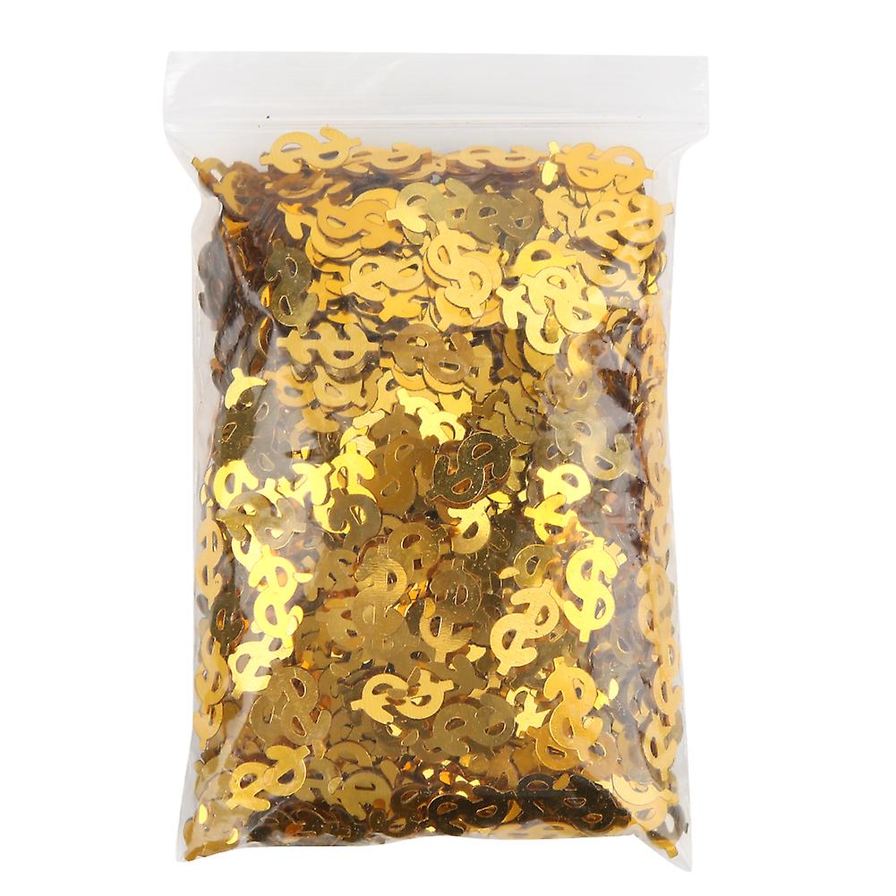 Confettis à jeter en forme de signe dollar, 60 g, pour décoration de table de mariage, dorés