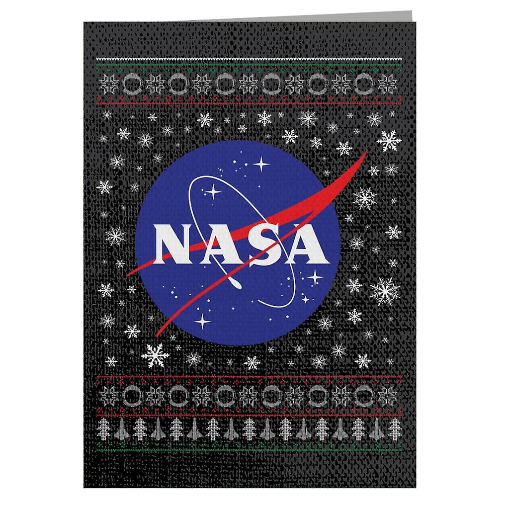 NASA Classic Insignia Christmas Knit Pattern Greeting Card