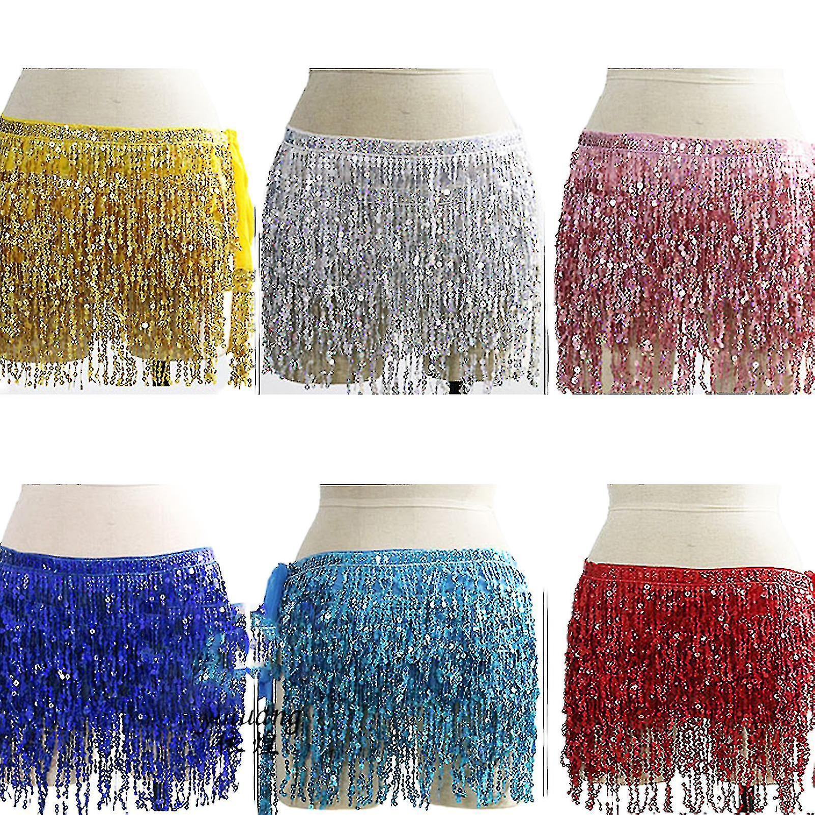 Qikqik Women's Sequin Skirt - Sparkly Fringe Skirt For Halloween & Rave Parties