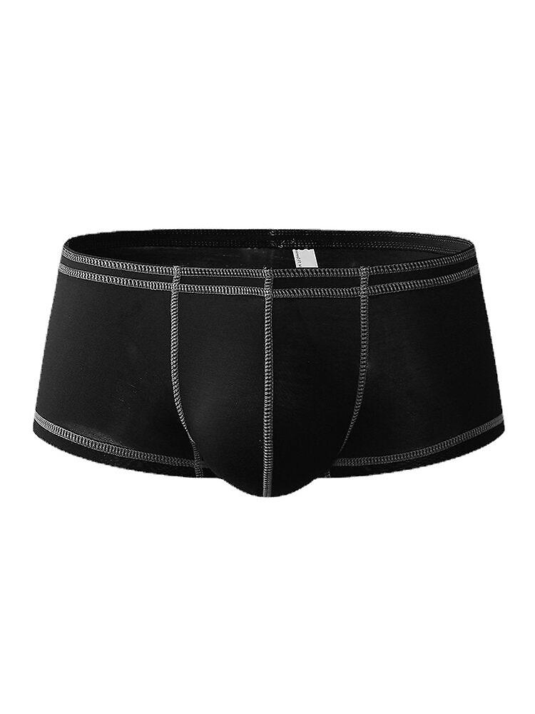 Men's Solid Color Breathable U-convex Pouch Boxer Briefs