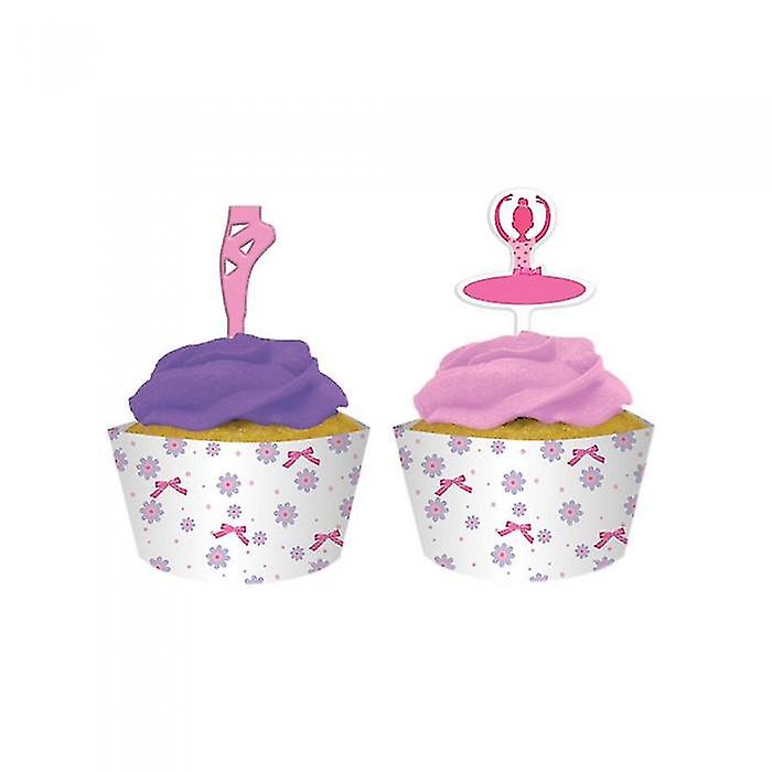 Ballerina Muffin Cases With Picks (Pack of 12)