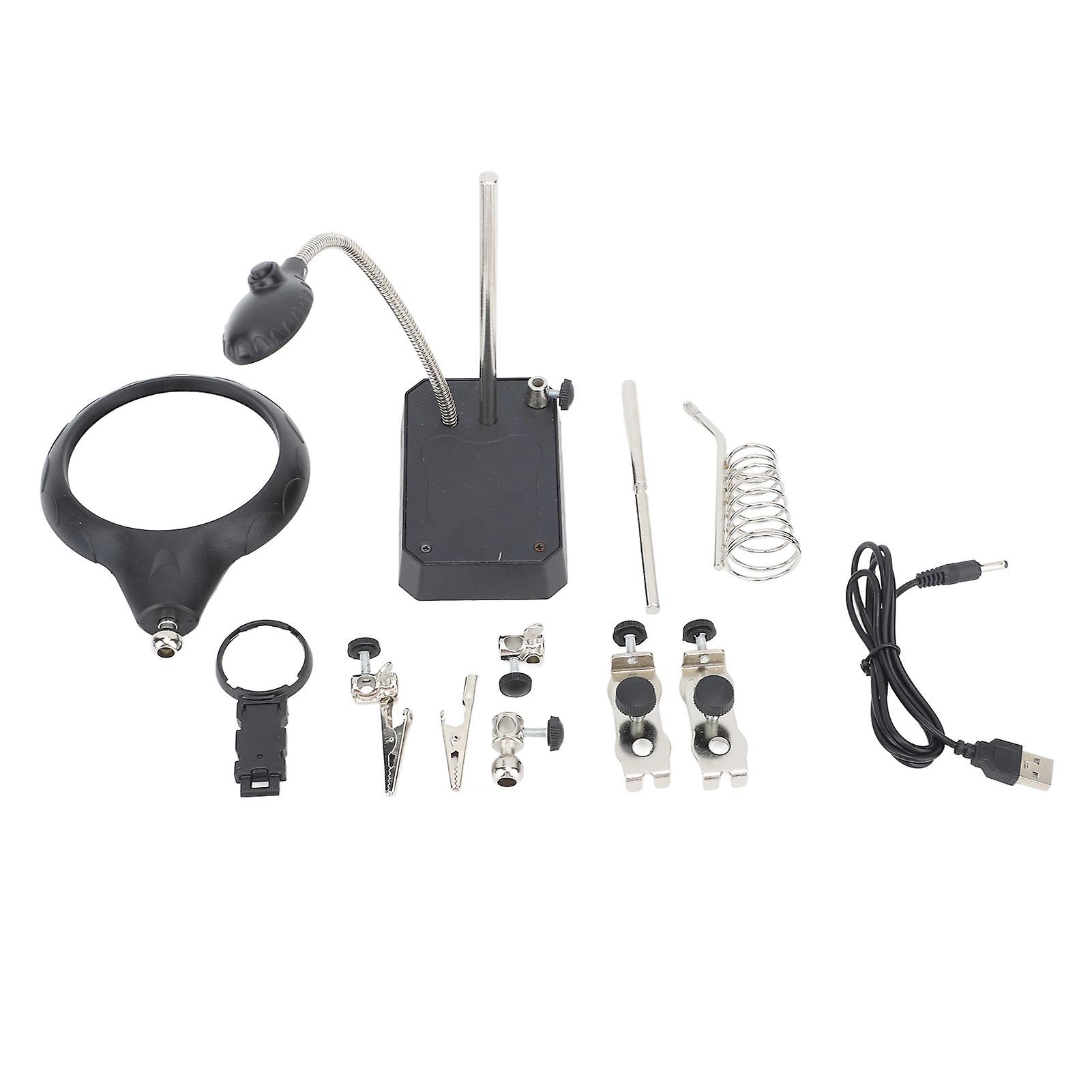 LED Magnifying Soldering Station High-brightness Illumination with Auxiliary Clips