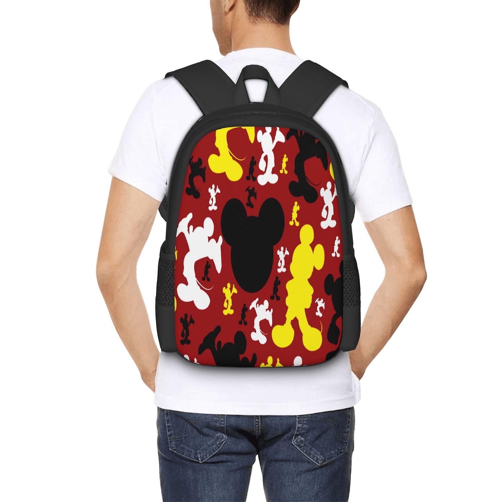 Mickey Mouse Backpack Large Capacity Laptop Bag Lightweight Adjustable Straps Casual Large Capacity
