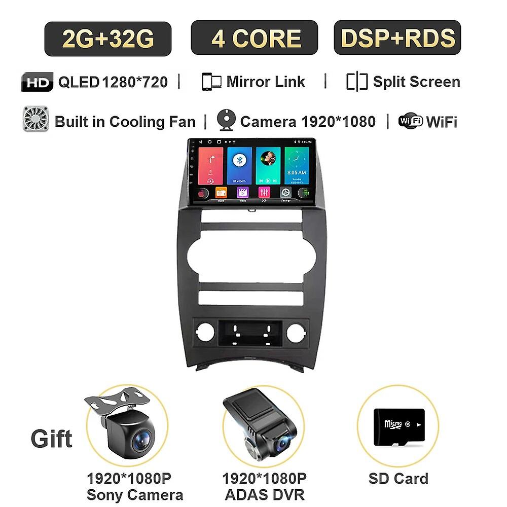 Android 13 System 8 Core For Jeep Cherokee Commander Xk 2007 2008 Auto Car Radio Multimedia Video Player Gps Navigation Carplay