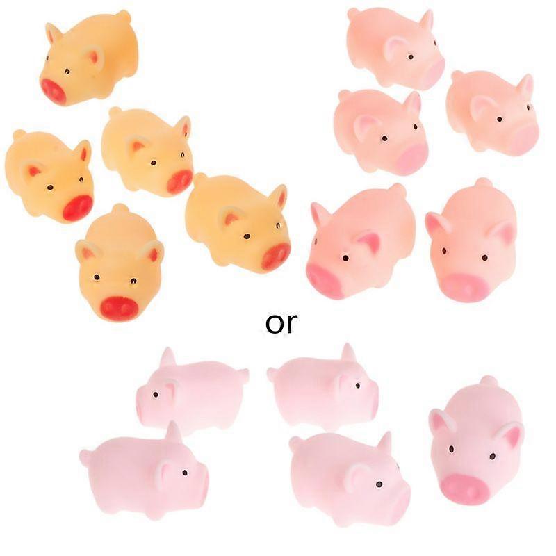 5Pcs Cute Squeaky Toys Pig Toys for Dogs Cats Interactive Fetch & Play & Chew