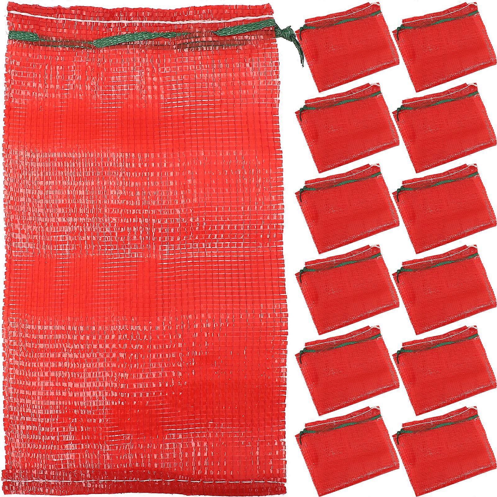 25pcs Mesh Onion Bags Mesh Agricultural Products Bags Reusable Storage Net Drawstring Bags