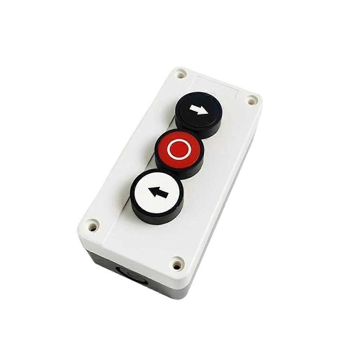 Waterproof Three Hole Push Button Switch Box 2NO 1NC, Left-Right Stop Electrical Control Station