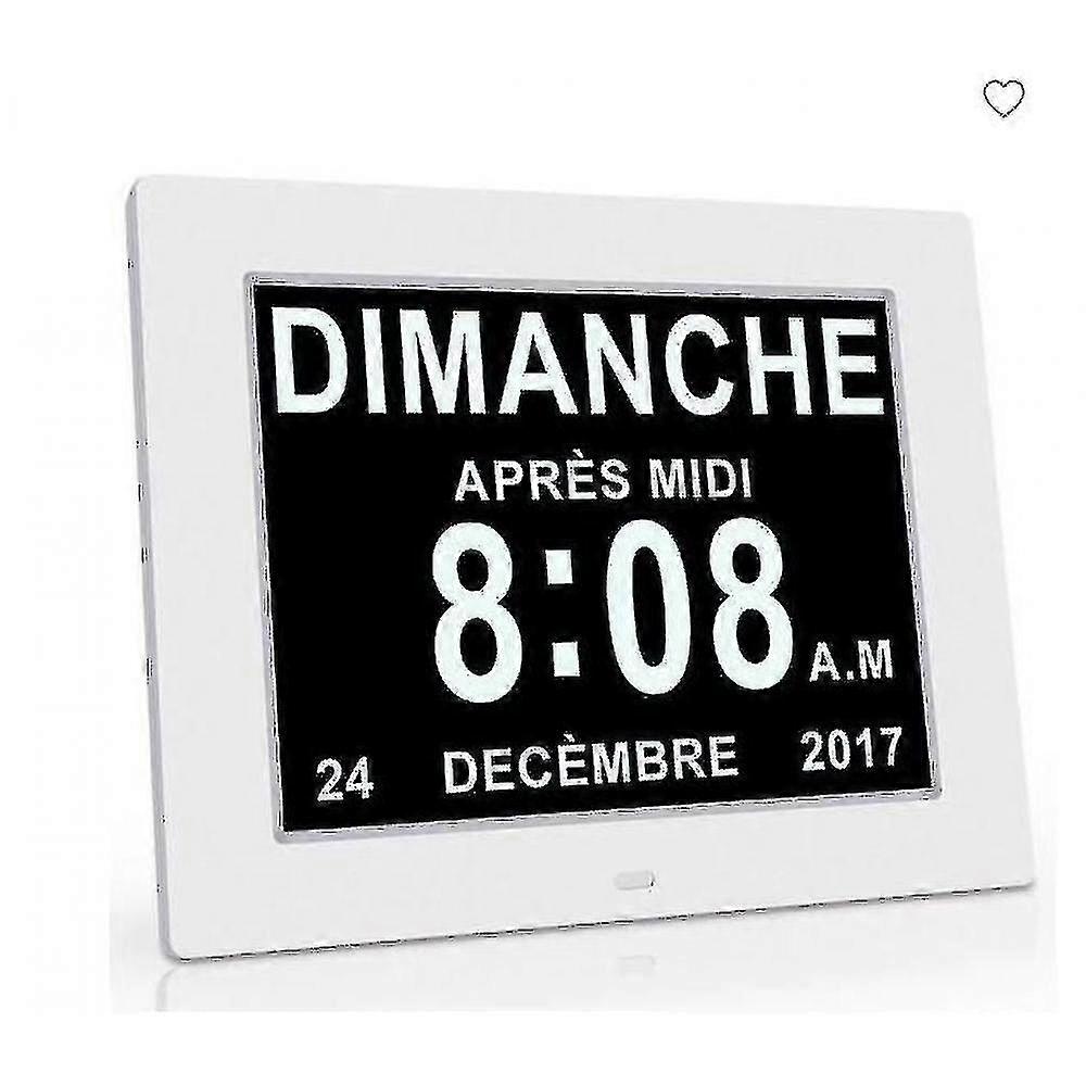 Clock Calendar With Date Day Time Large Auto Dimming Alarm For Seniors - Alzheimer's And Children