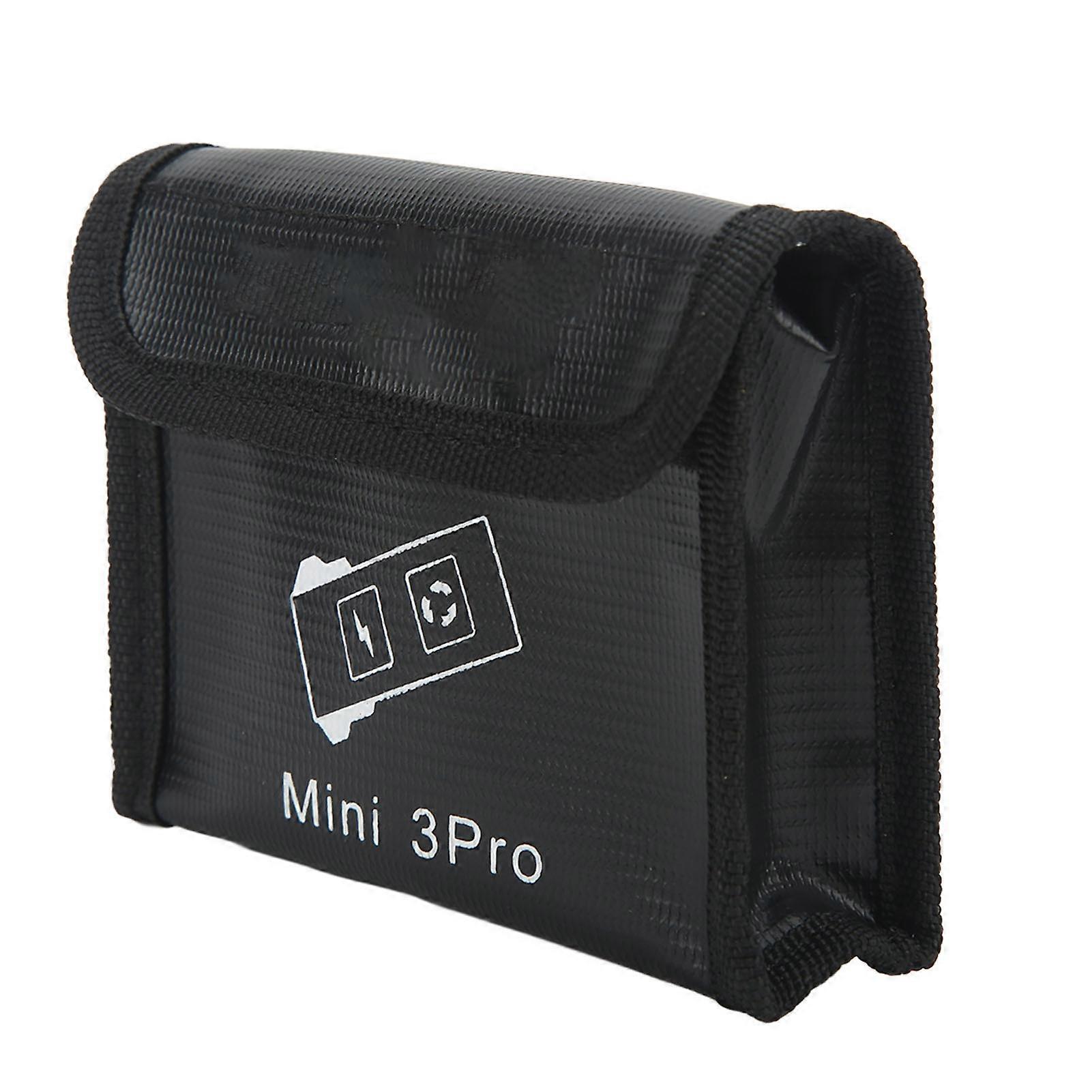 Battery Safe Bag Explosion Proof Hook And Loop Closure Fireproof Nylon Black Battery Guard Bag For Mini 3 Pro 2 Batteries
