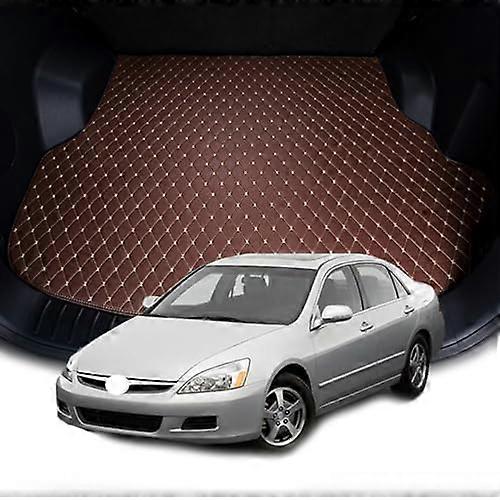 Exquisite Car Trunk Mats for Accord 2007 2006 2005 2004, Leather Car Boot Liner Mat Car Boot Cover Anti-Slip Carpets, Waterproof Rear Trunk Protector