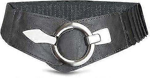 Elastiskt bälte för kvinnor, ca 6 cm brett med silverringlås