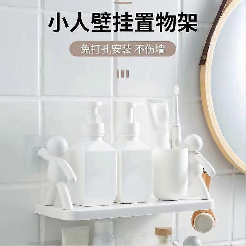 رف مرحاض المطبخ ، رف تخزين الجدار اللاصق غير المحفور ، حمام المطبخ العملي ، زخرفة الصابون ، زجاجات الحمام ، الشموع ، حامل النبات أبيض 33x