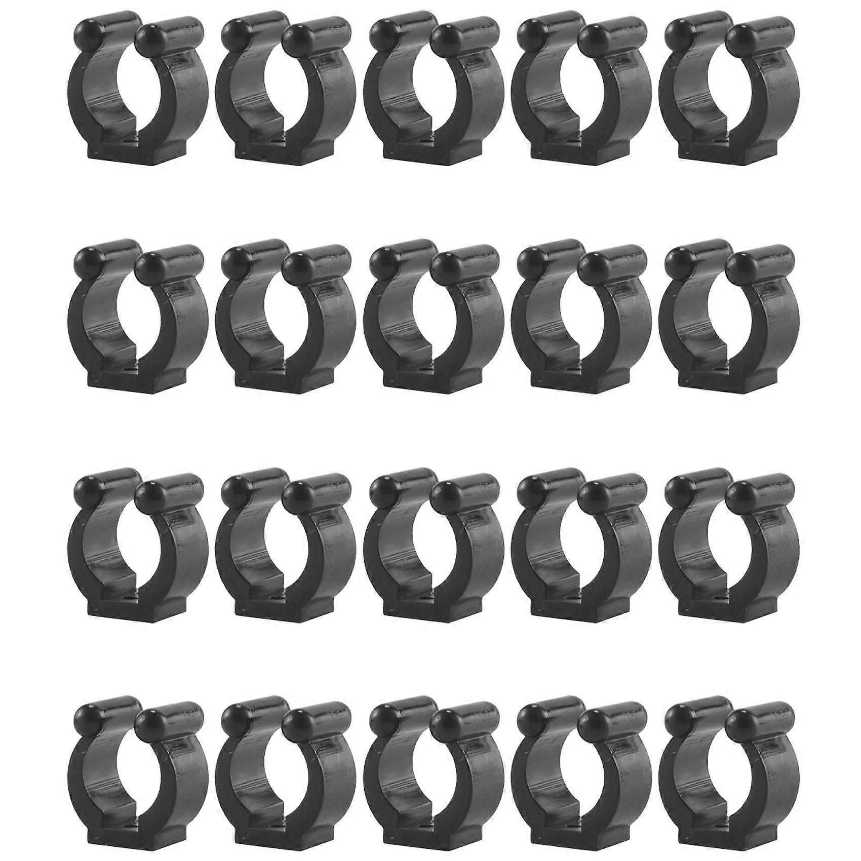 20 Pcs Clips de support de canne à pêche noir 16Mm à l’intérieur de Dia Clips de stockage de canne à pêche