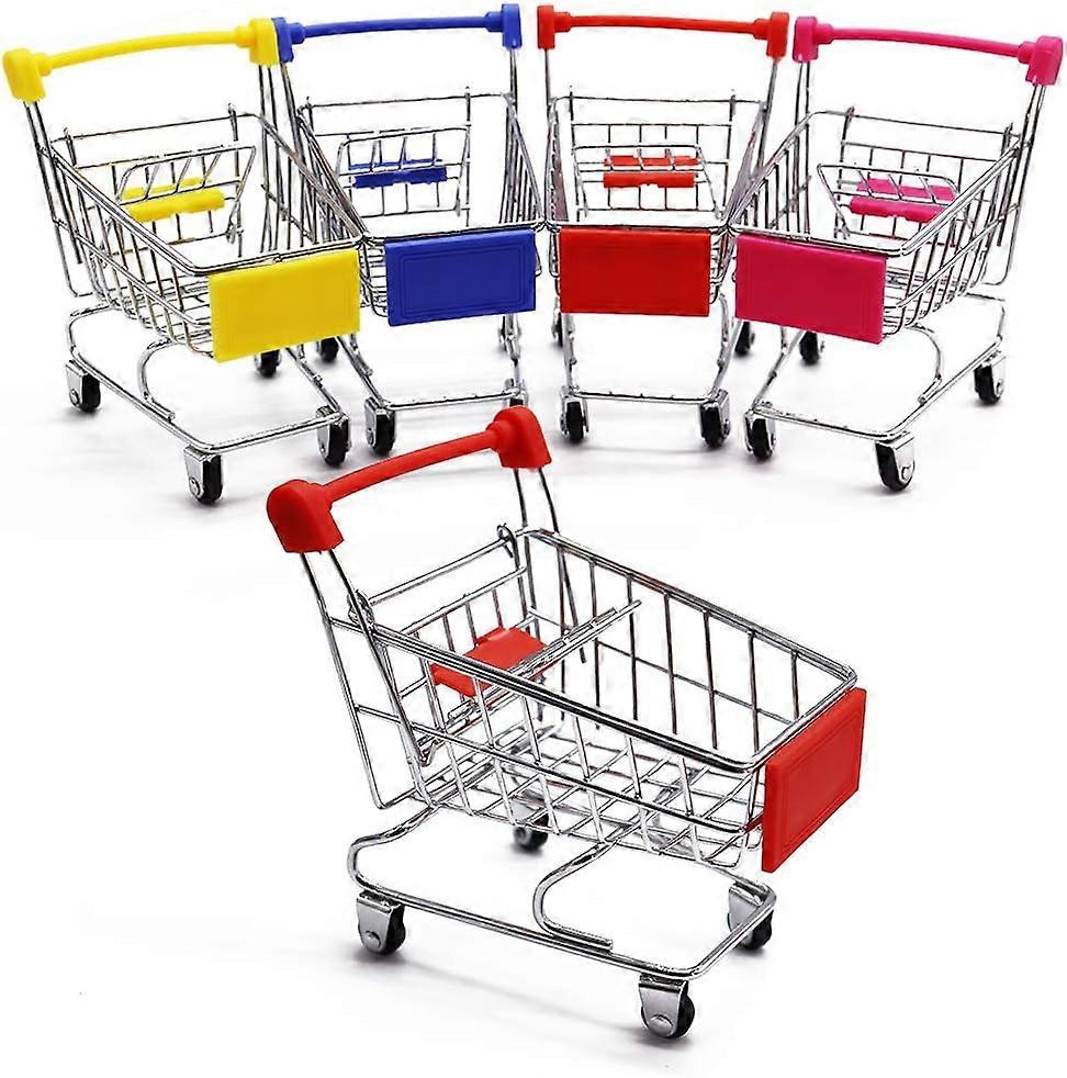5 حزمة عربة صغيرة ، ميني سوبر ماركت ترولي مكتب