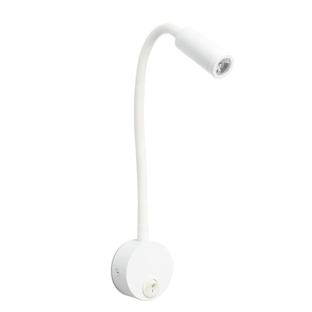 Leeswerklamp Switch Hoofdeinde Muur met flexibele zwanenhals (wit, 3W)