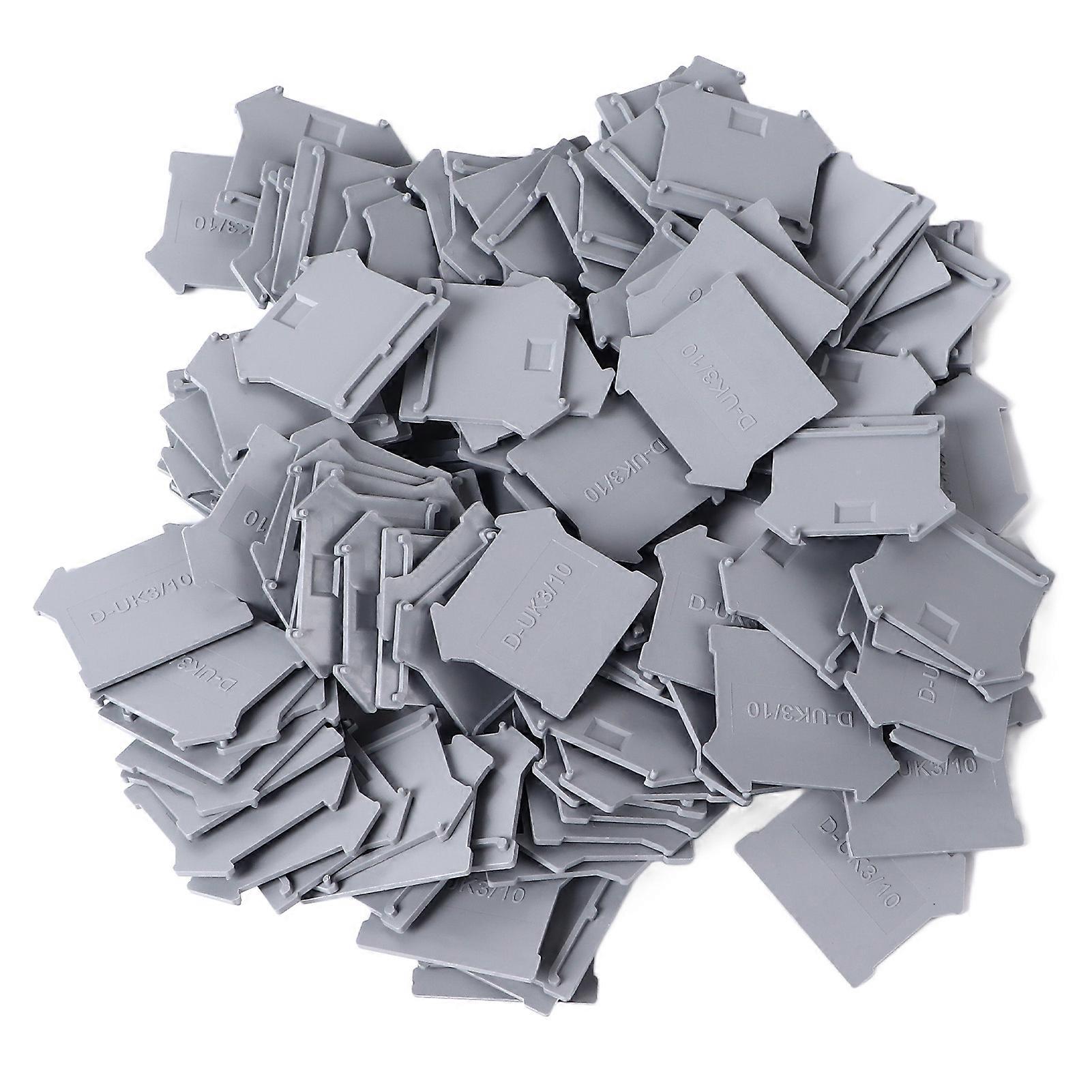 100PCS τερματικό διάφραγμα διαχωρισμού φραγμάτων φραγμάτων φραγμών φραγμών ραγών PA66 Din για UK3N UK5N UK6N UK10N UK16N UK25N YEMAA