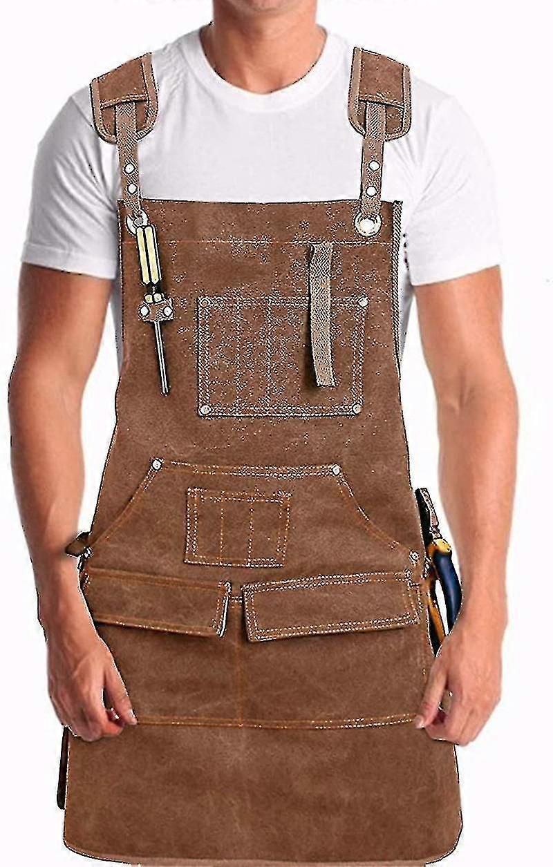 الثقيلة مشمع قماش أداة العمل المئزر مع 9 جيوب ، مآزر حزام قابل للتعديل ، أصفر Sx