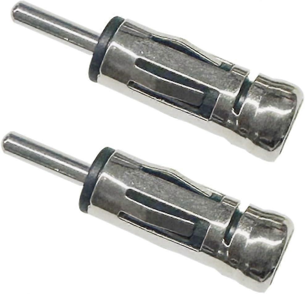 2-Pack Car Aerial Antenna Adapter Connector ISO Socket to DIN Plug Radio Stereos Adapter Plug for Car Audio (Silver)