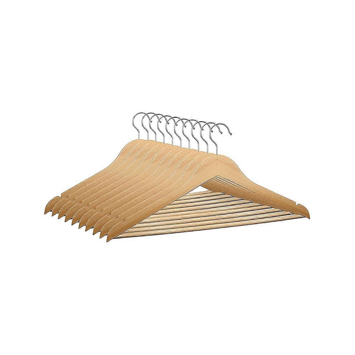 10 x Wooden Clothes Hangers 44.5 x 23cm Wooden Hangers Wooden Clothes Hangers Rotation