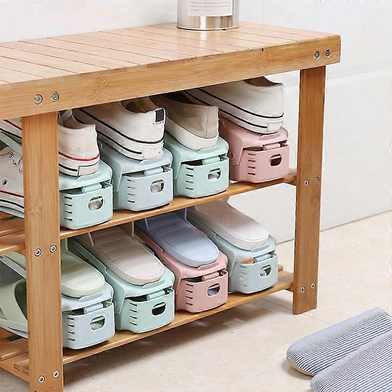 Shoe Slots Organizer Adjustable Double Layer Stack Shoe Rack 50% Space-Saving Storage Rack Holder