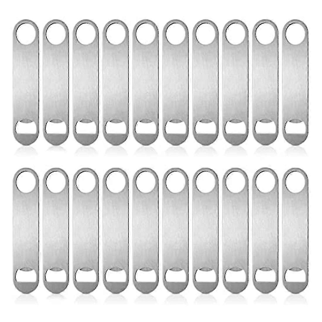 20 Pack Flat Bottle Opener Beer Cap Bottle Opener Bar Blade, Silver