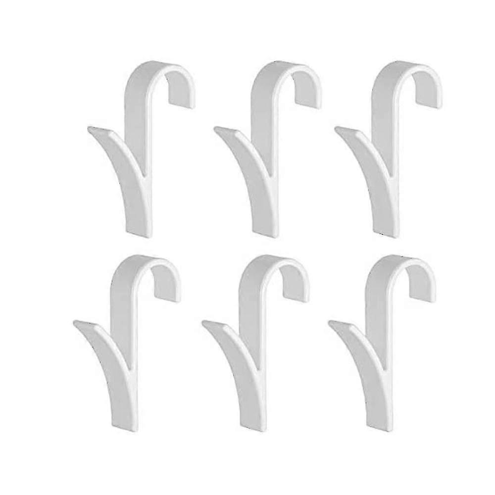 Radiator Hooks, 6pcs Space Saving Bathroom Hook, Radiator Holder, For Heated Towel Rack Foldable Tubular Radiator, For Scarf Clothes - White