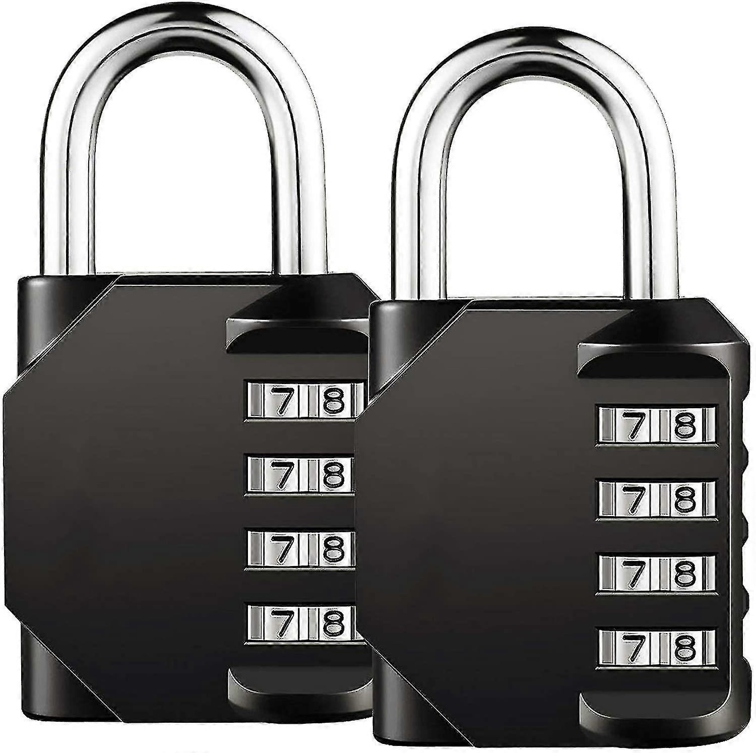 4-digit Combination Padlock,code Padlock 4-digit Waterproof2pcs,black