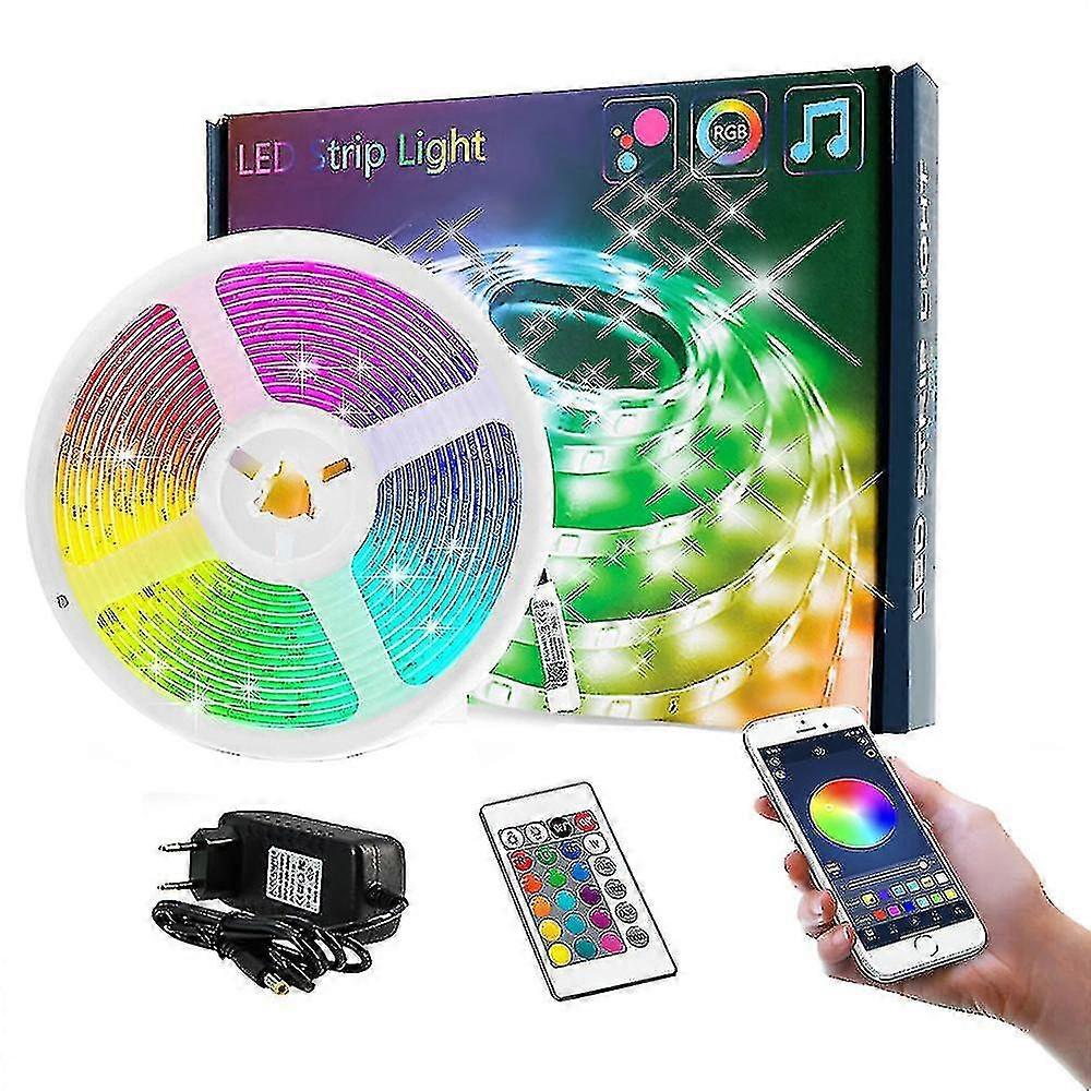 Bluetooth Led Strips 15 Meters - Rgb Lighting With Remote Control Smd 5050 Color Adjustment