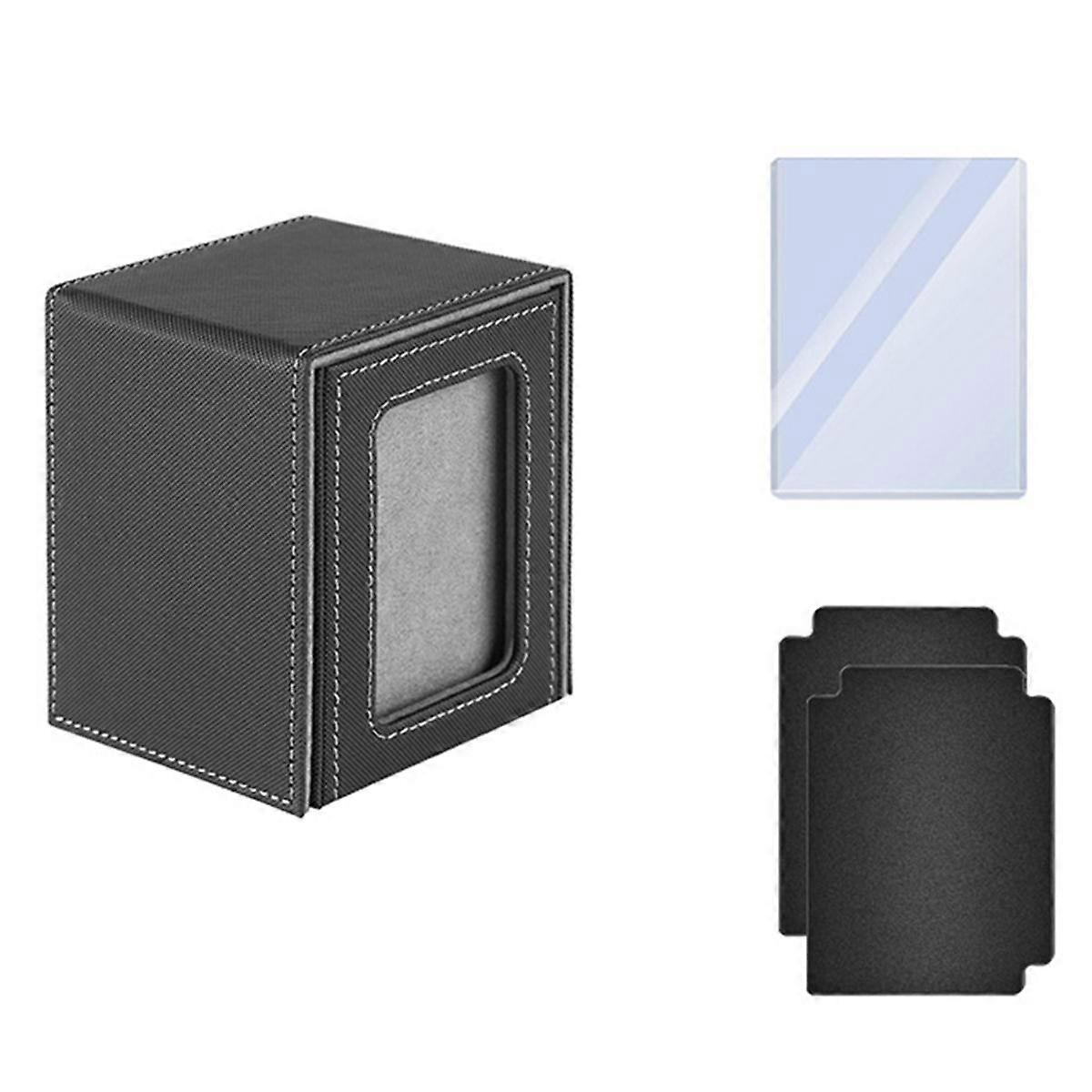 Premium Trading Card Box to Protect Cards Trading Deck Box Suitable for Deck Leather Card Box Gray