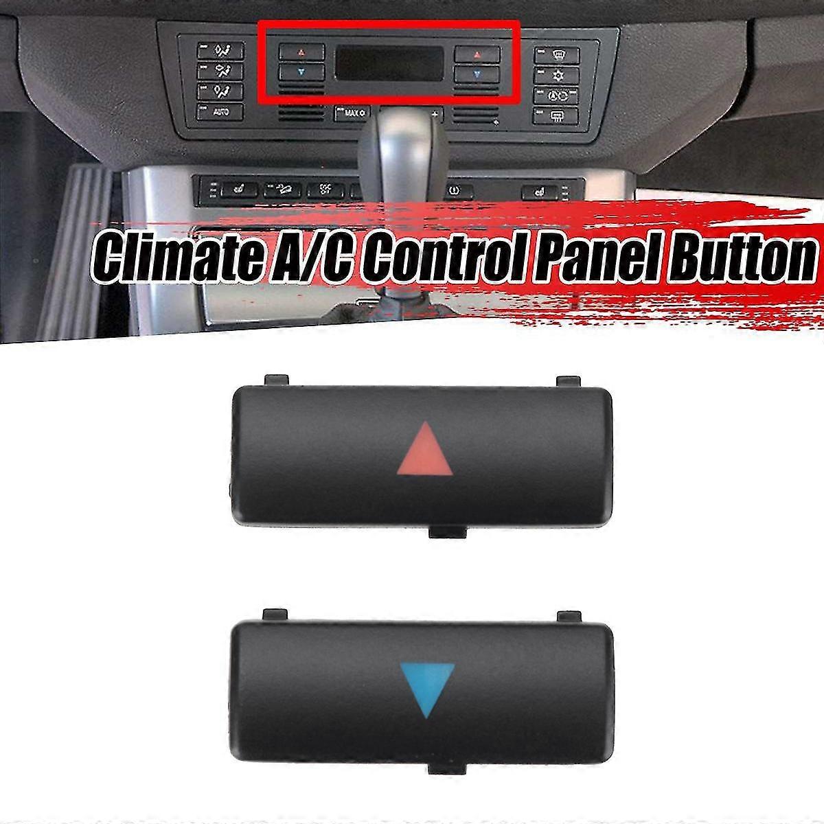 2pcs Car Air Conditioner A / C Temperature Control Panel Switch Button Key Cover For X5 E39 E53 525 (haoyi)