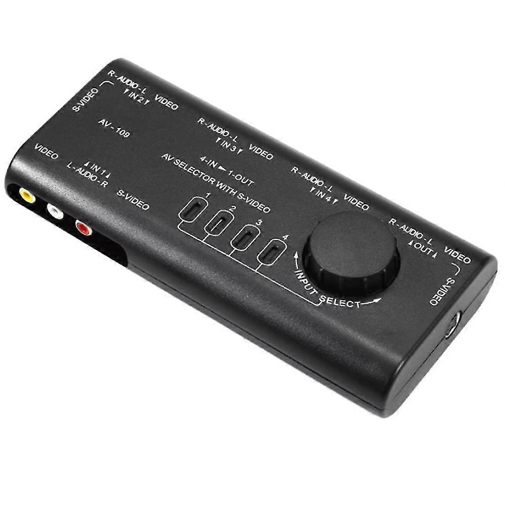 Audio And Video Switcher Four-in, One-out, Two-way Composite Video Av Switcher 4-way Auto Audio Vid