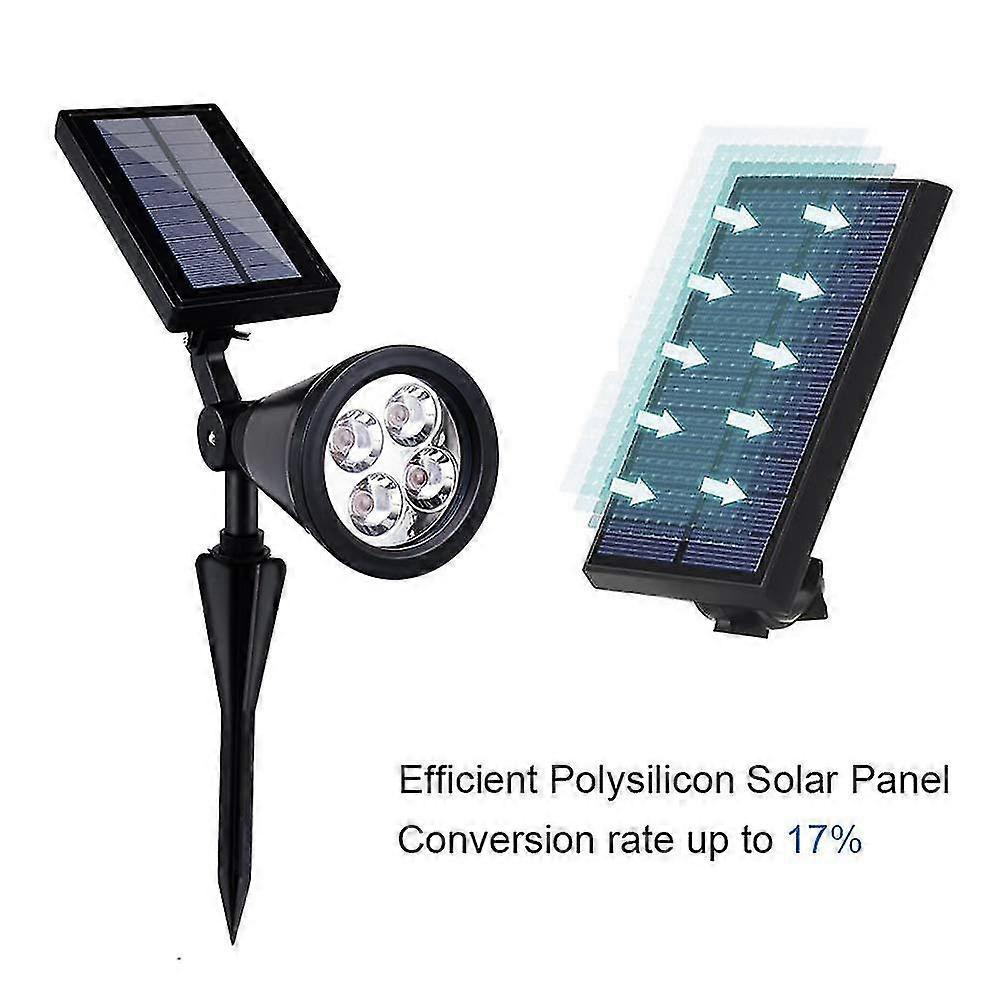 2pcs Solar Landscape Light, 4 Led Solar Garden Lights, White Light