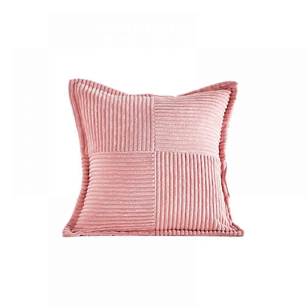 Corduroy Pillow Cases 2-Pack Boho Decorative Patchwork Throw Pillow Cases Soft Solid Sofa Pillow Cases 45*45cm pink