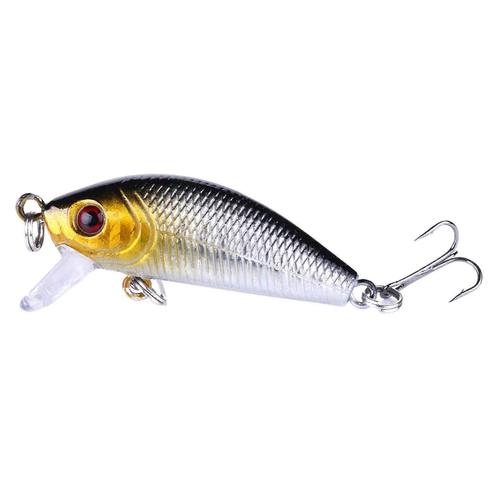 Kaesi 5cm/3.6g Minnow Lure 3D Simulated Fisheye Treble Hook Tempting Culter Alburnus Bass Lure Outdoor Fishing