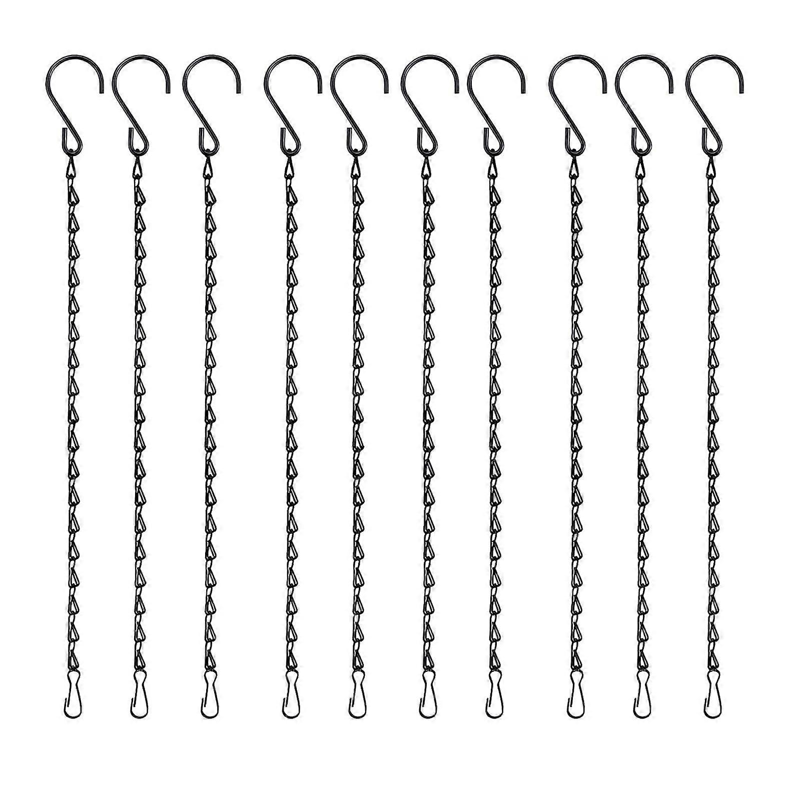 10Pcs Plant Hanging Chains Rustproof Strong Load-bearing Corrosion Resistant Adjustable Easy to Hang Bird Feeder Plant Hanging Chains with S Hook Gard