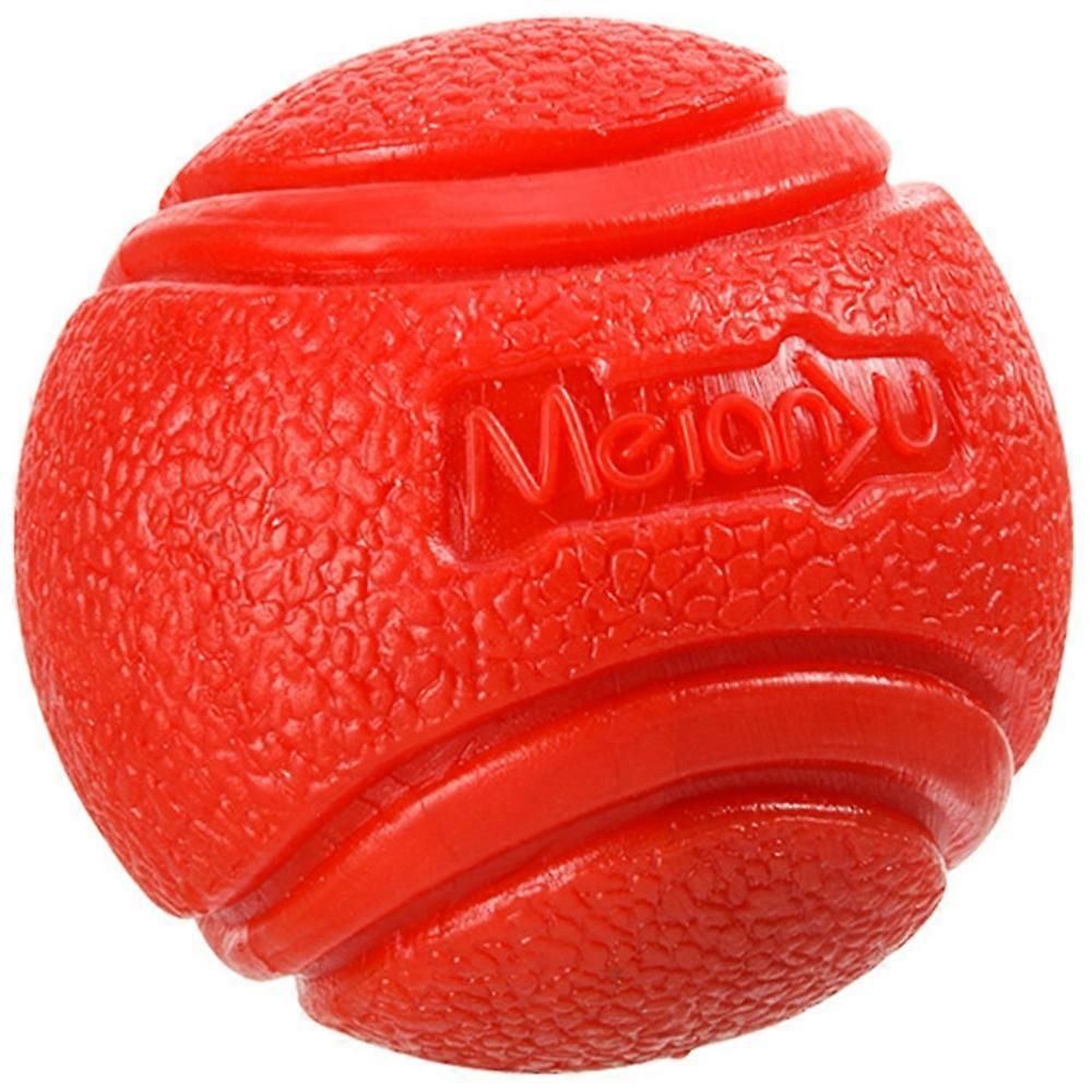 MEIANJU 7cm Pet Bite Resistant TPR Bouncing Ball Dog Interactive Training Toy - Red